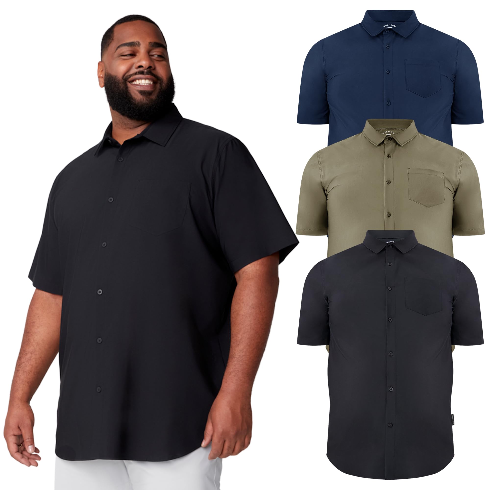 STRONGSIZE Big and Tall Short Sleeve Shirt
