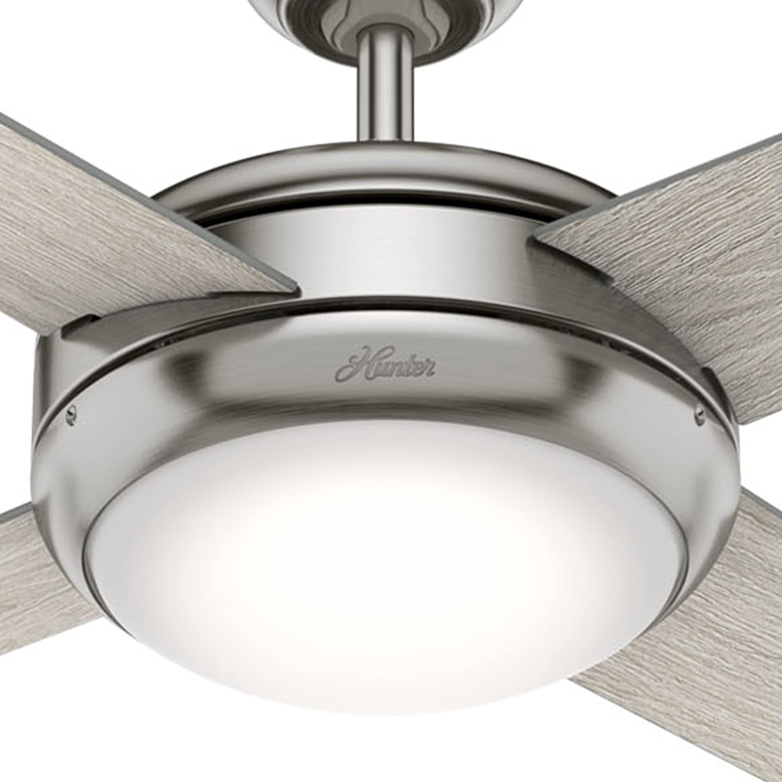 Hunter Fan 52 in Contemporary Matte Nickel Ceiling Fan with Light Kit and Remote 840304141470 | UK