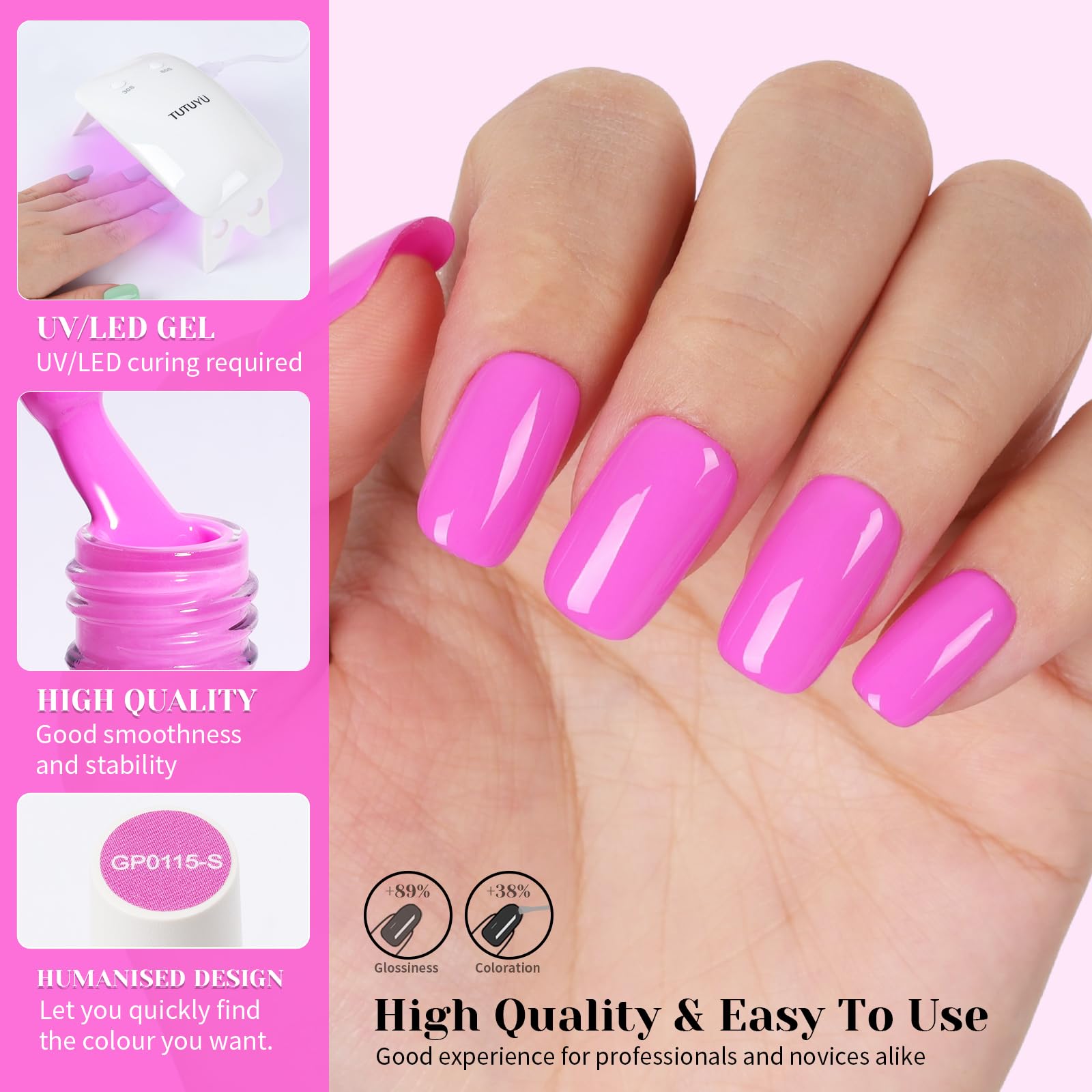 TUTUYU Powder Purple Gel Smalto per unghie: Aumenta la tua nail art fai da te a casa e condividi la gioia come regalo