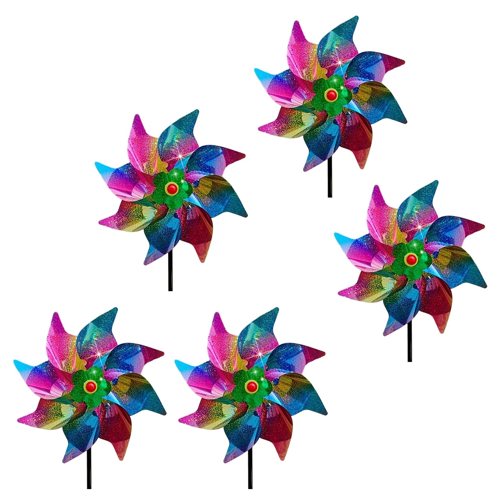 5Pcs Spinner Flower Windmill Toy Garden Spinner for Windmill Yard Garden Balcony Rainbow Rainbow Wind