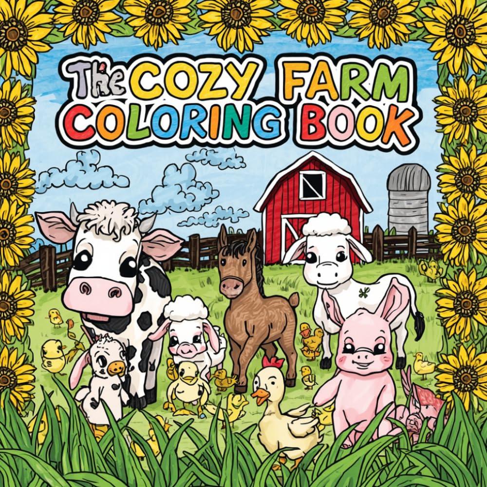The Cozy Farm Coloring Book: A Sweet Barnyard Adventure with Cute Animals, Easy Coloring Pages, and Fun Farm Facts for Kids