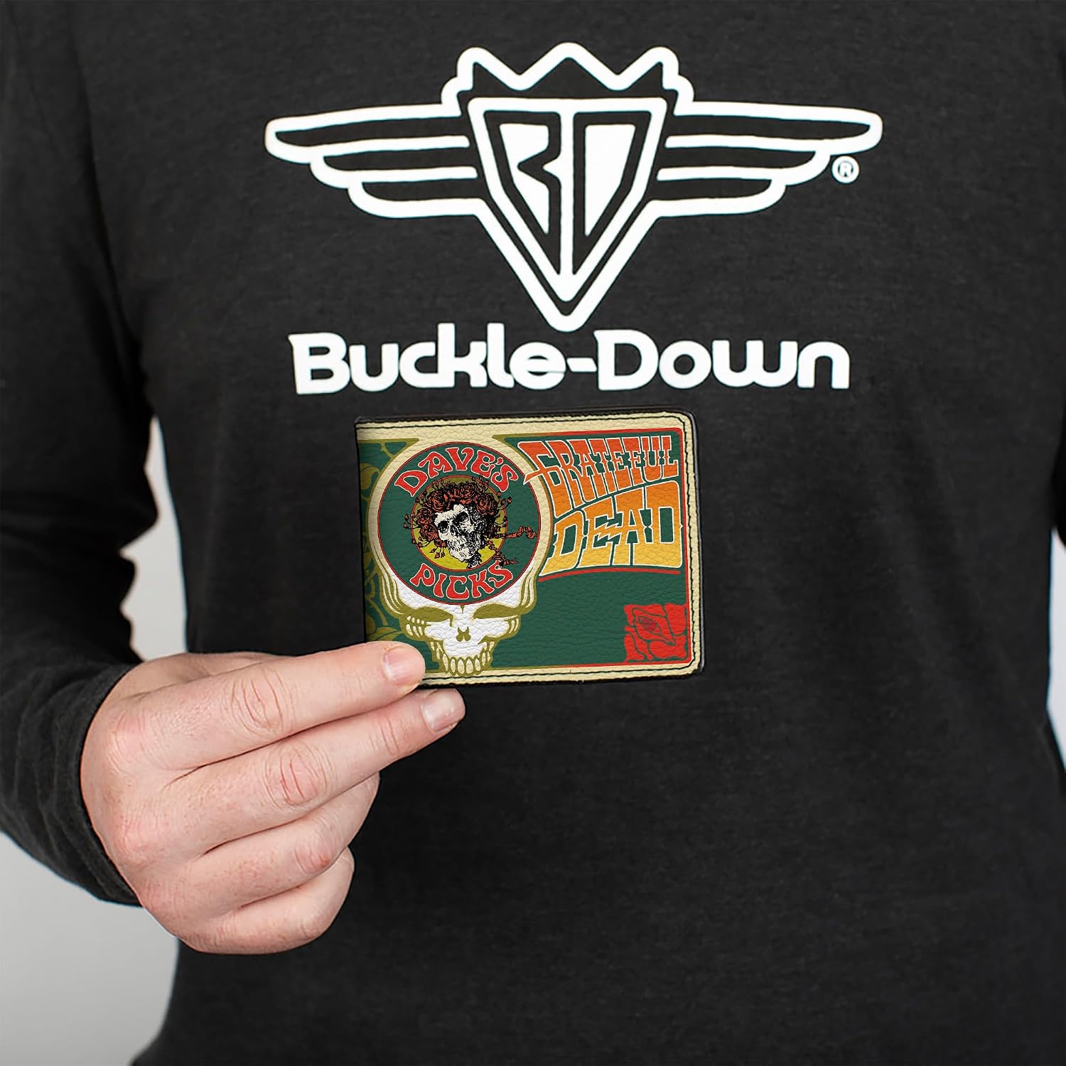 Buckle-Down Grateful Dead Wallet, Bifold, Grateful Dead Daves Picks Bonus 2012 Landover Cover Art, Vegan Leather