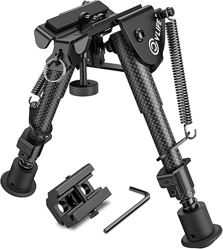 CVLIFE Bípode, Bípode de fibra de carbono para rifle con adaptador Picatinny de 6 a 9 pulgadas bípode