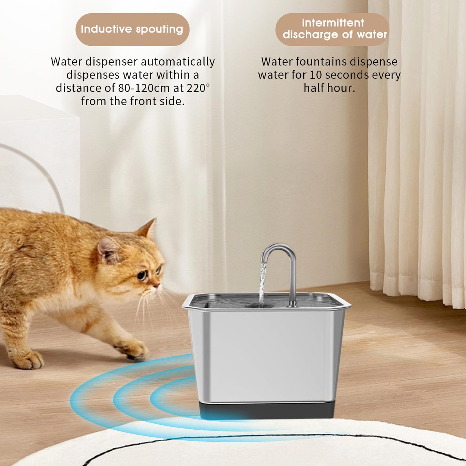Fontana per gatti con rilevamento intelligente