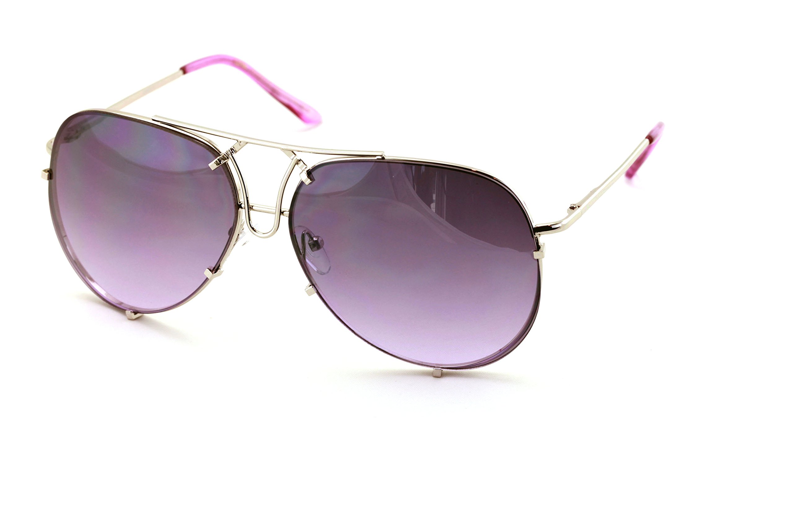 V W E New Large Limited Edition Colorful Gradient Lens Metal Aviator Sunglasses