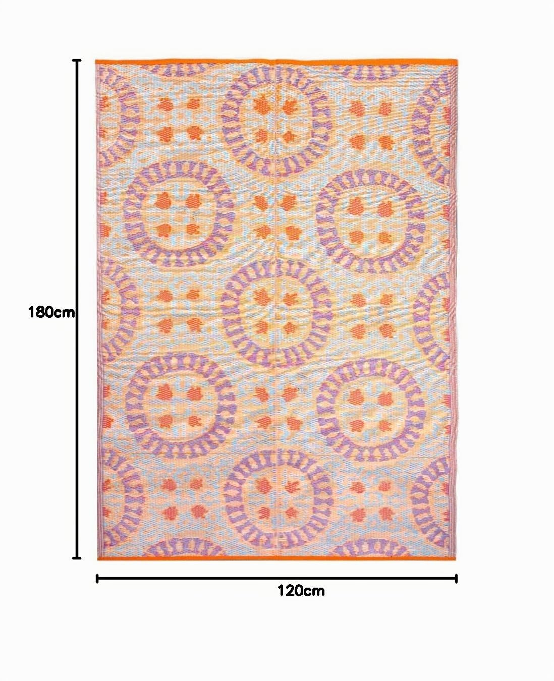 Talking Tables Tappeto da Esterno Impermeabile Tessuto Boho, Tappetino in plastica, Leggero e Antiscivolo con Motivo Geometrico a Doppia Faccia, per Giardino, Patio, decking, Bagno, utilità, Picnic