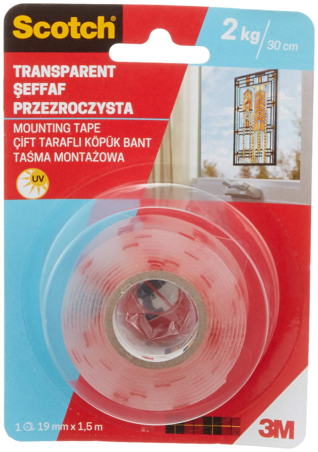 Scotch 4004 Cinta de montaje transparente 19 mm x 1,5 m