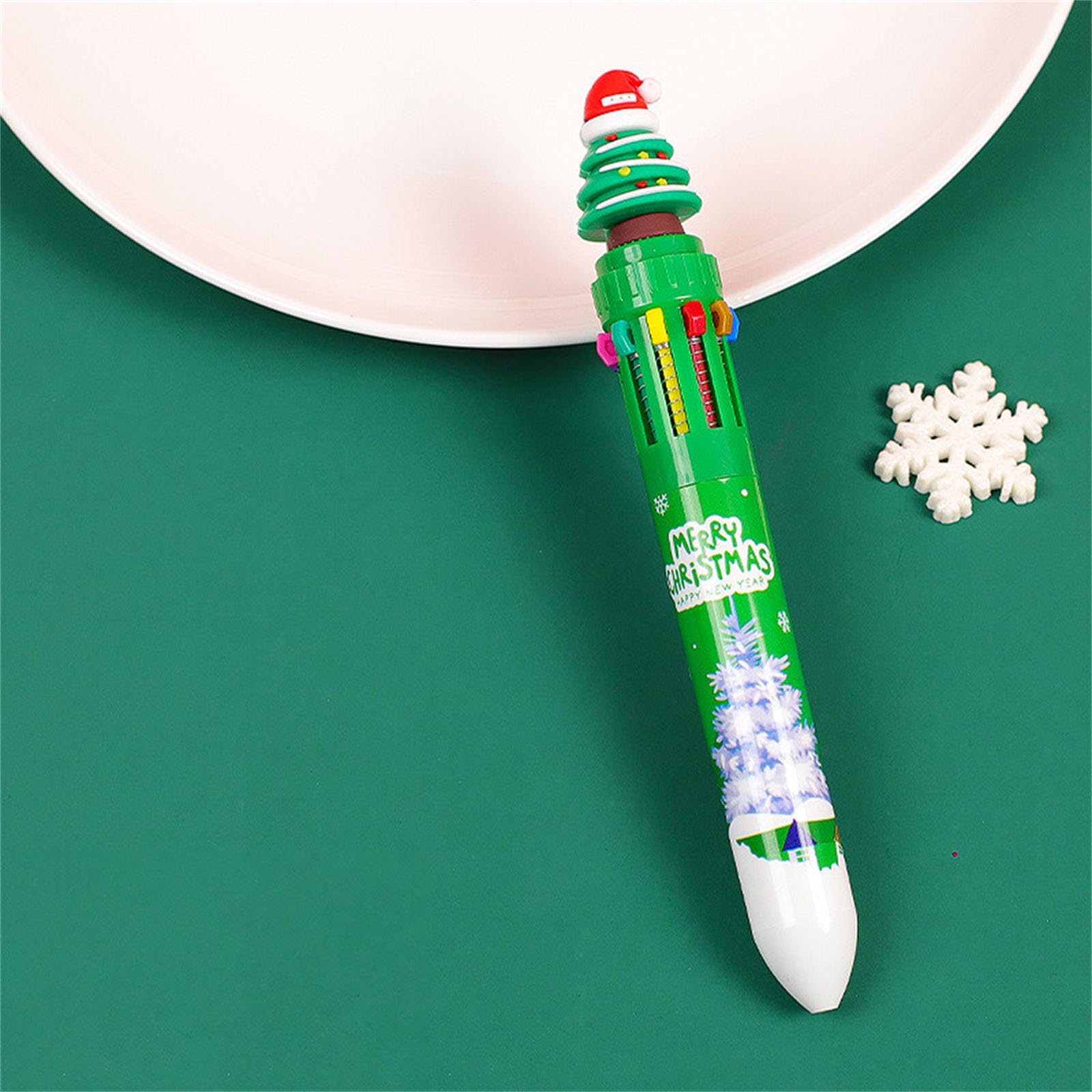 Retractable Multicolor Pen Christmas Ballpoint Pen for Student Calss Reward Christmas Party Favor — view 4
