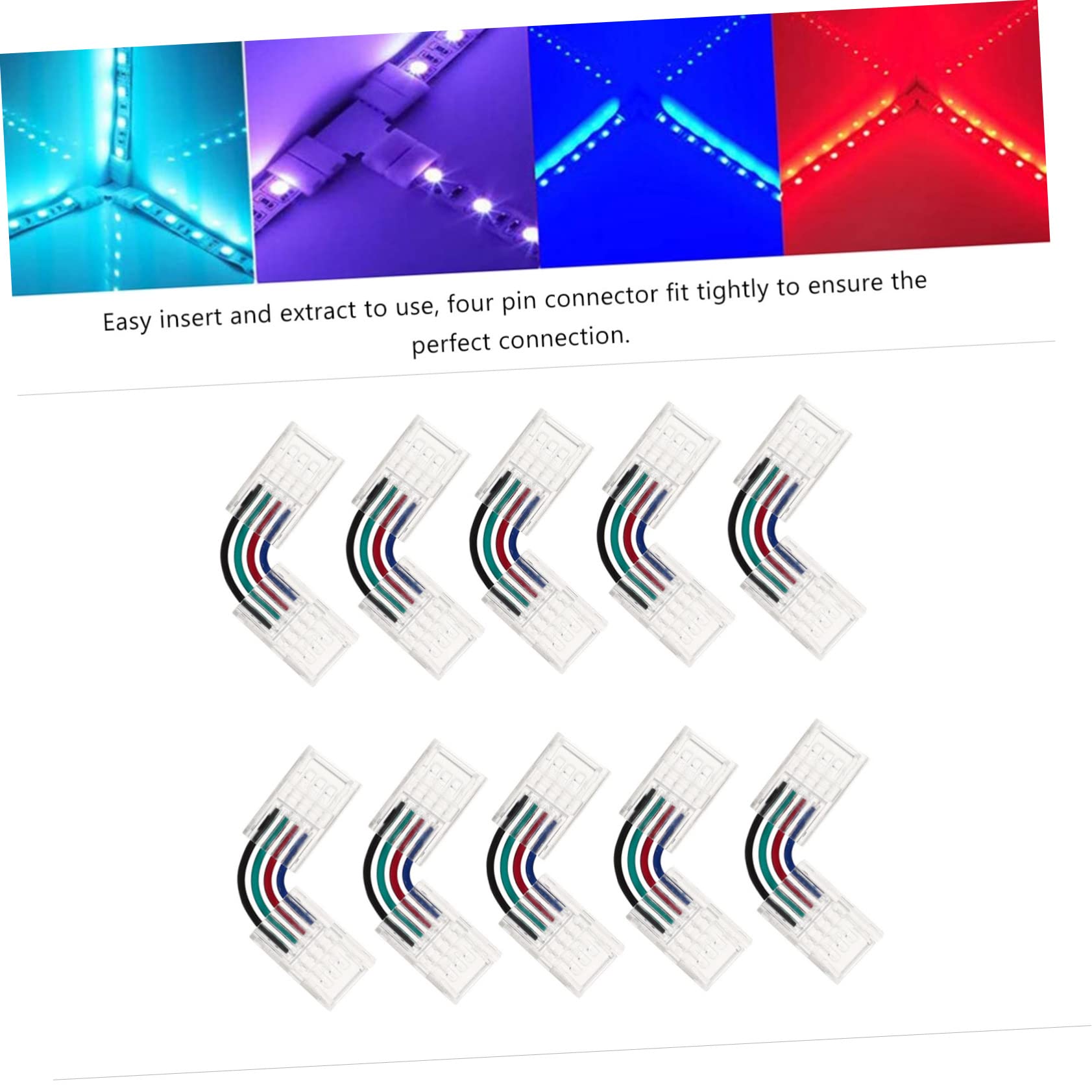 MAGICLULU 5 Set Connettore Barra Luminosa Strisce Luminose A Led Guidato Connettori Striscia Led Connettore Striscia Led Connettori Per Strisce Led Connettore Rgb Addominali 10 Pezzi*5