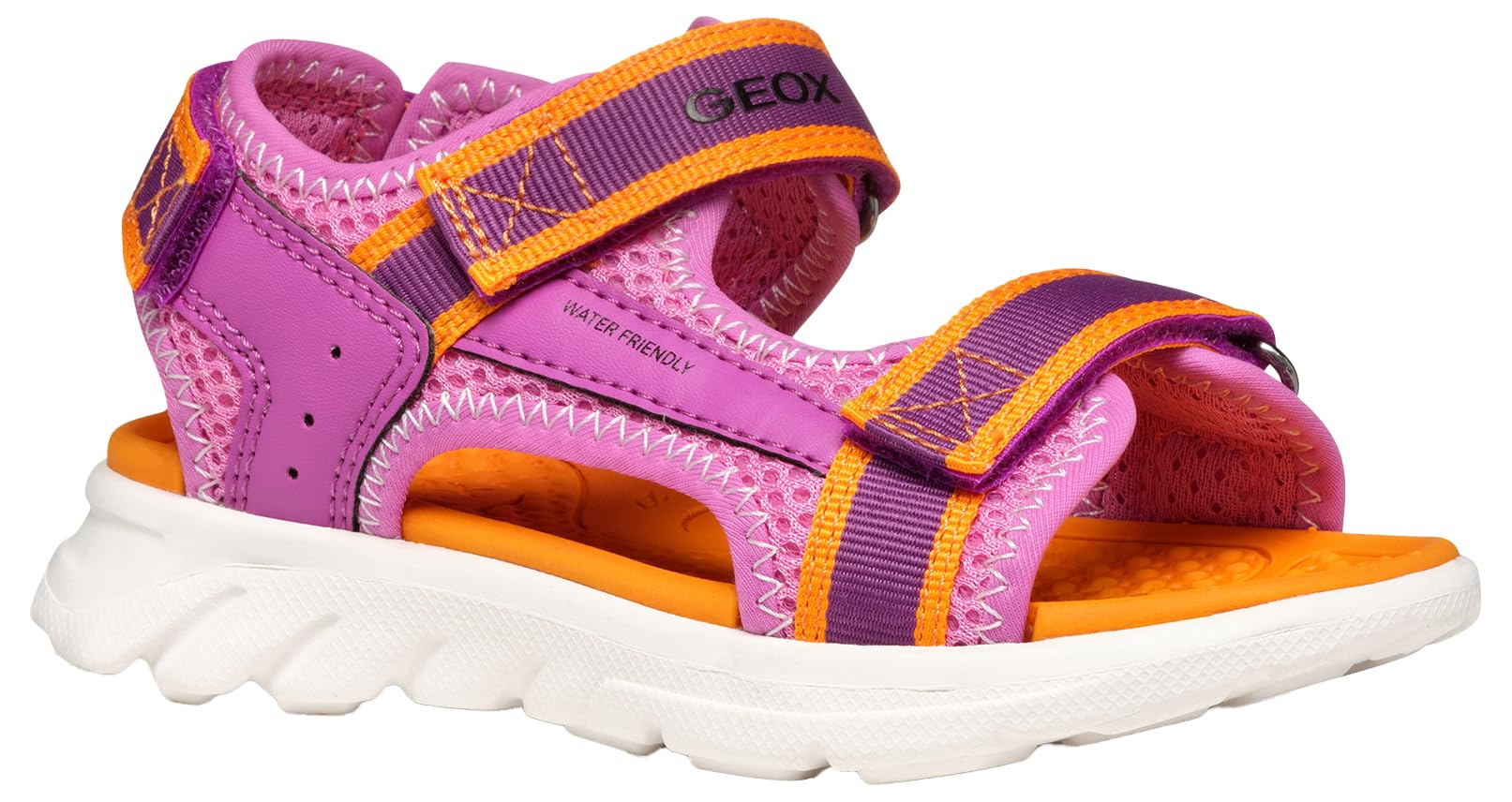 Geox J Sandal AIRADYUM GI, Fuchsia/Orange, 3.5 UK
