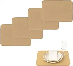 Kit 4 Jogos Americanos de Linho 45x30cm Elegantes Resistentes e Fáceis de Limpar Ideal para Mesa de Jantar Cozinha e Decoração
