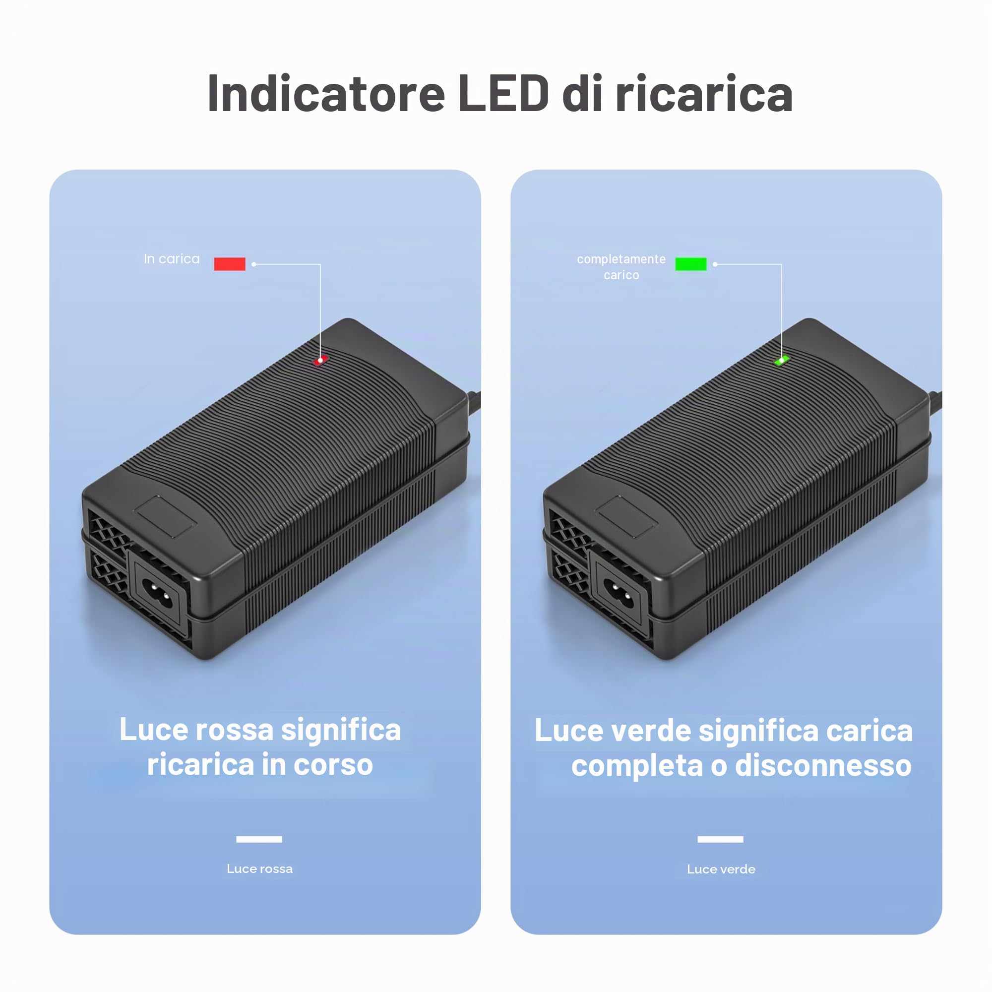Caricatore Monopattino Elettrico per Kugoo M4/M4 Pro, 54.6V 2A Batteria Caricabatterie Hoverboard per Gotrax G2 G3 G4, Evercross H5, Hitway H5/H5 Pro, UrbanGlide E-Cross Pro Scooter Elettrico