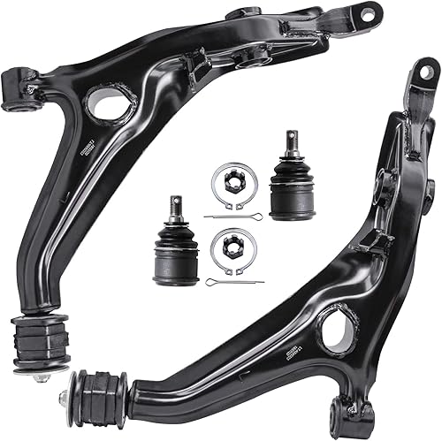 Miniatura 686 de Detroit Axle - Brazos de control delanteros inferiores con rótula + barras estabilizadoras de repuesto para Chrysler Dodge Intrepid 300M Concorde