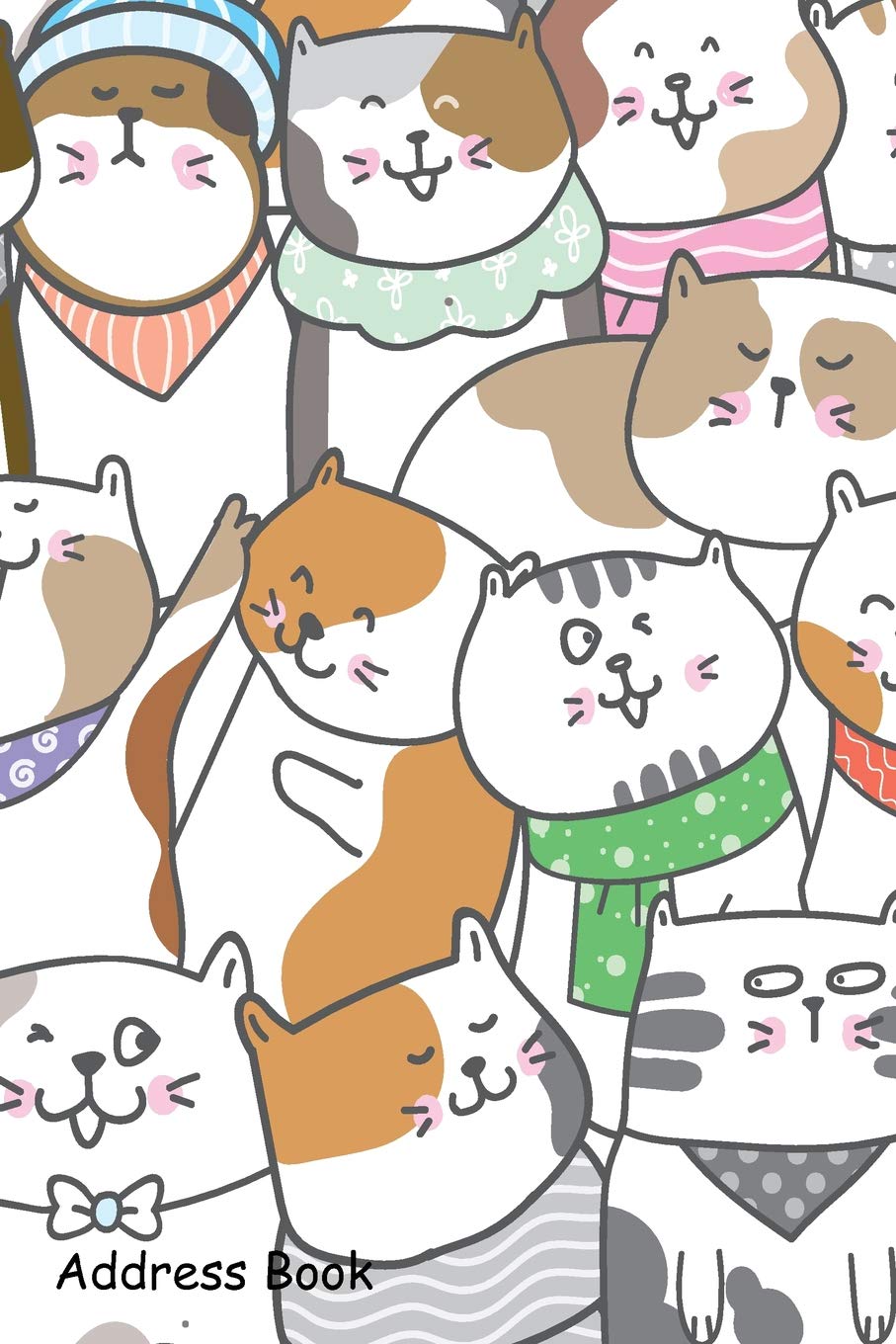 Address Book: For Contacts, Addresses, Phone, Email, Note,Emergency Contacts,Alphabetical Index With Cute Baby Cat Seamless