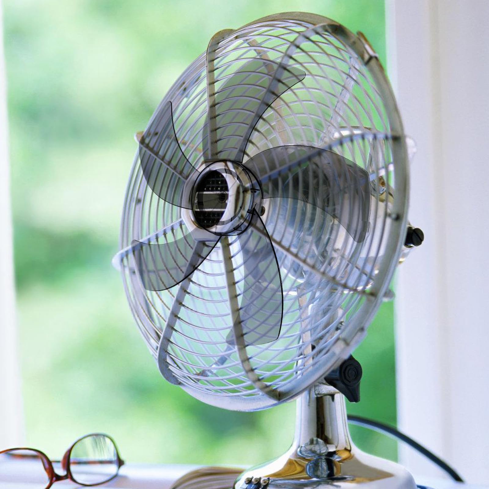 ABOOFAN Pala Ricambio Pratico e Facile da Installare in Plastica per Ventilatore a 5 Foglie per Ventilatore da Tavolo, per Vacanze Estive in Casa