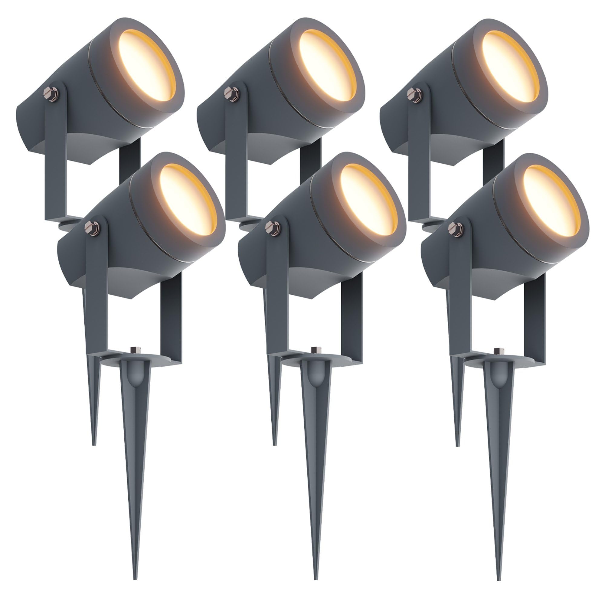 Ledvion Foco de Jardín LED IP44 GU10 1W 6 unidades piqueta sin bombilla | Para jardin terraza entrada caminos parterres e iluminacion exterior decorativa
