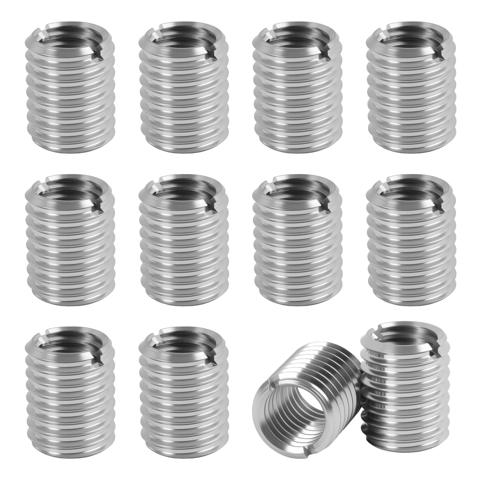12 Pezzi Inserti Filettati M12 a M10 in Acciaio Inossidabile, Riparazione Filettata, Riduttori Filettati Inserti Riduzione, Manicotti di Riduzione di 15 mm per Progetti e Applicazioni Meccaniche
