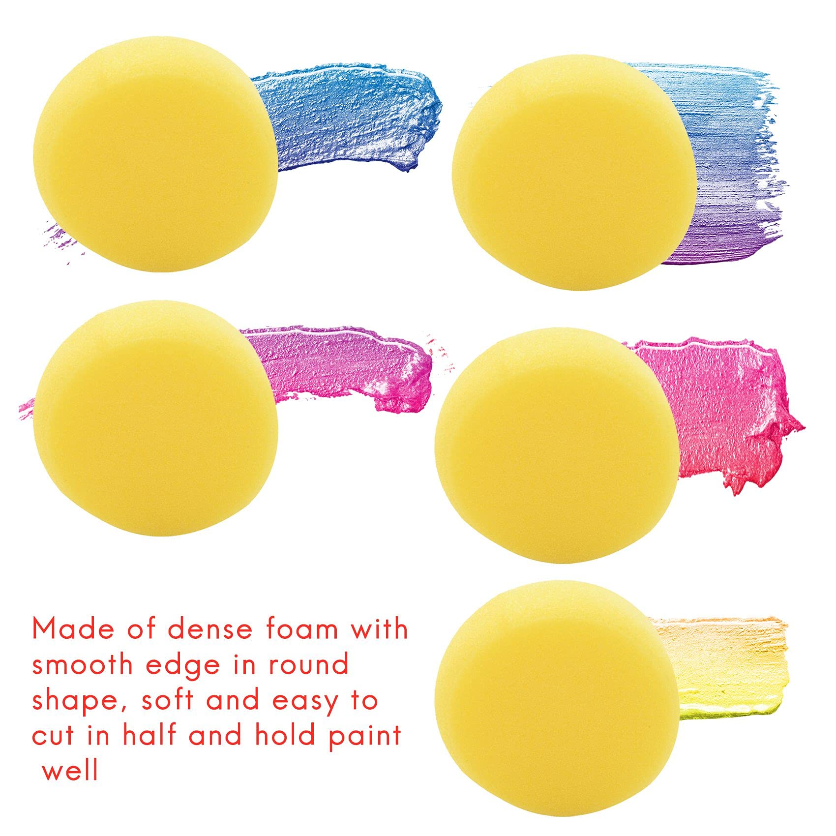 10Pcs Ronde Synthetische Kunstenaar Verf Spons Craft Sponzen Voor Schilderen Aardewerk Aquarel Art Sponzen Geel 2.75 inch