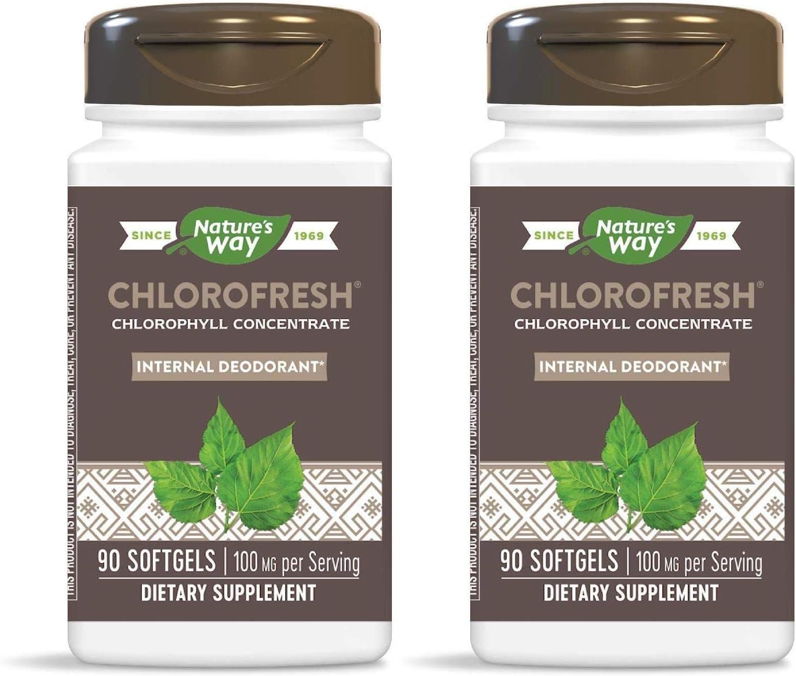 Nature's Way Chlorofresh Chlorophyll Concentrate (Pack of 2) with Soybean and Beeswax, 90 Softgels Each