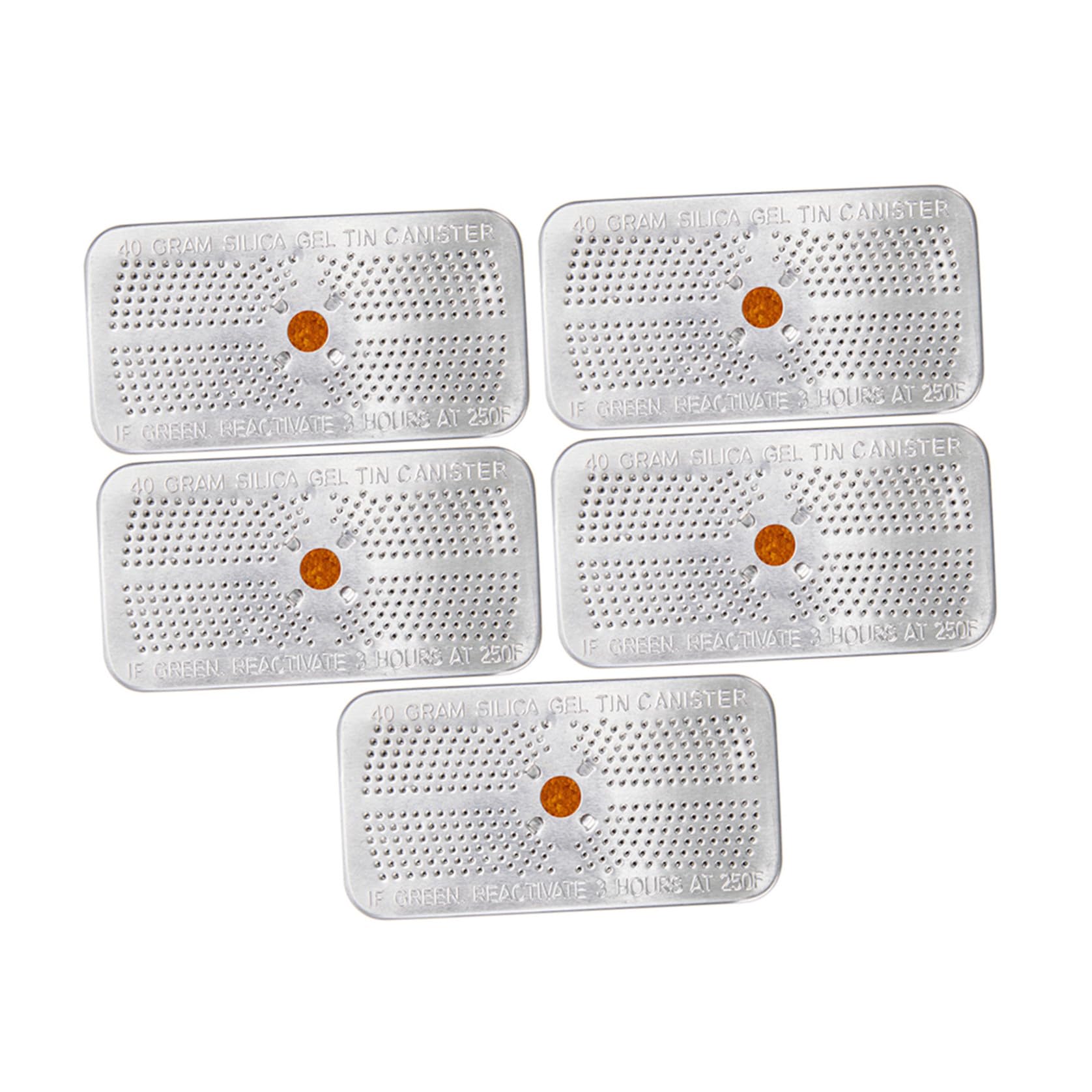 CRAFTHROU Deumidificatore Riutilizzabile 5 Pezzi 40 Gram in Silicone e Alluminio Indicatore Colore Arancione per Assorbire Umidità in Casseforti e Raccolte Materiali