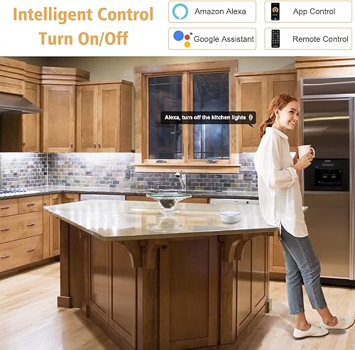 Miniatura 8 de Kit de luces para debajo del gabinete, accesorios de iluminación LED inteligentes regulables, barra enlazable de 24 V, luces LED de mostrador para