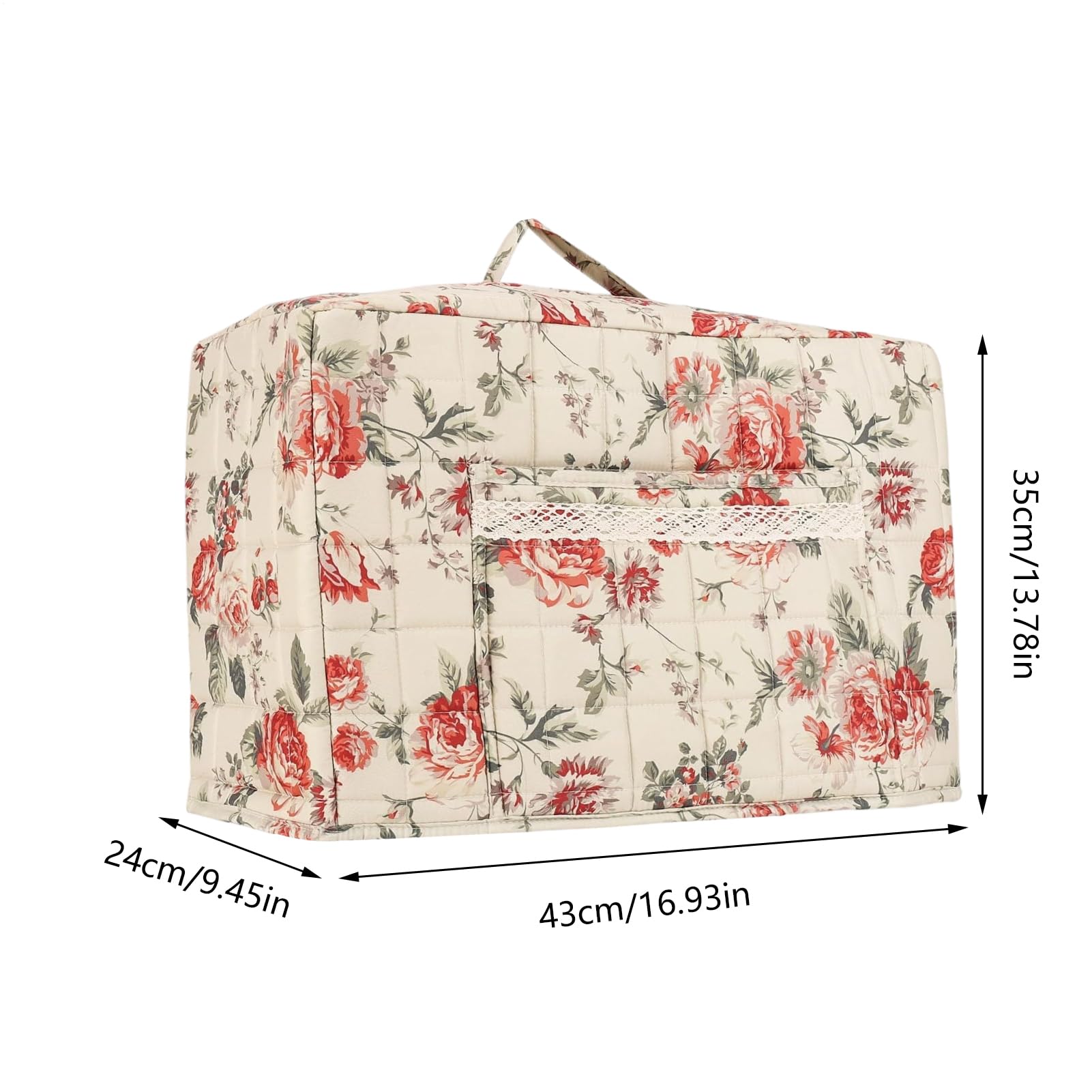 de máquina de coser, de boho para sobredescargadora con protección de máquina de coser doméstica, para viajes interiores y exteriores, taller, casa y estudio, B, Se référer à la