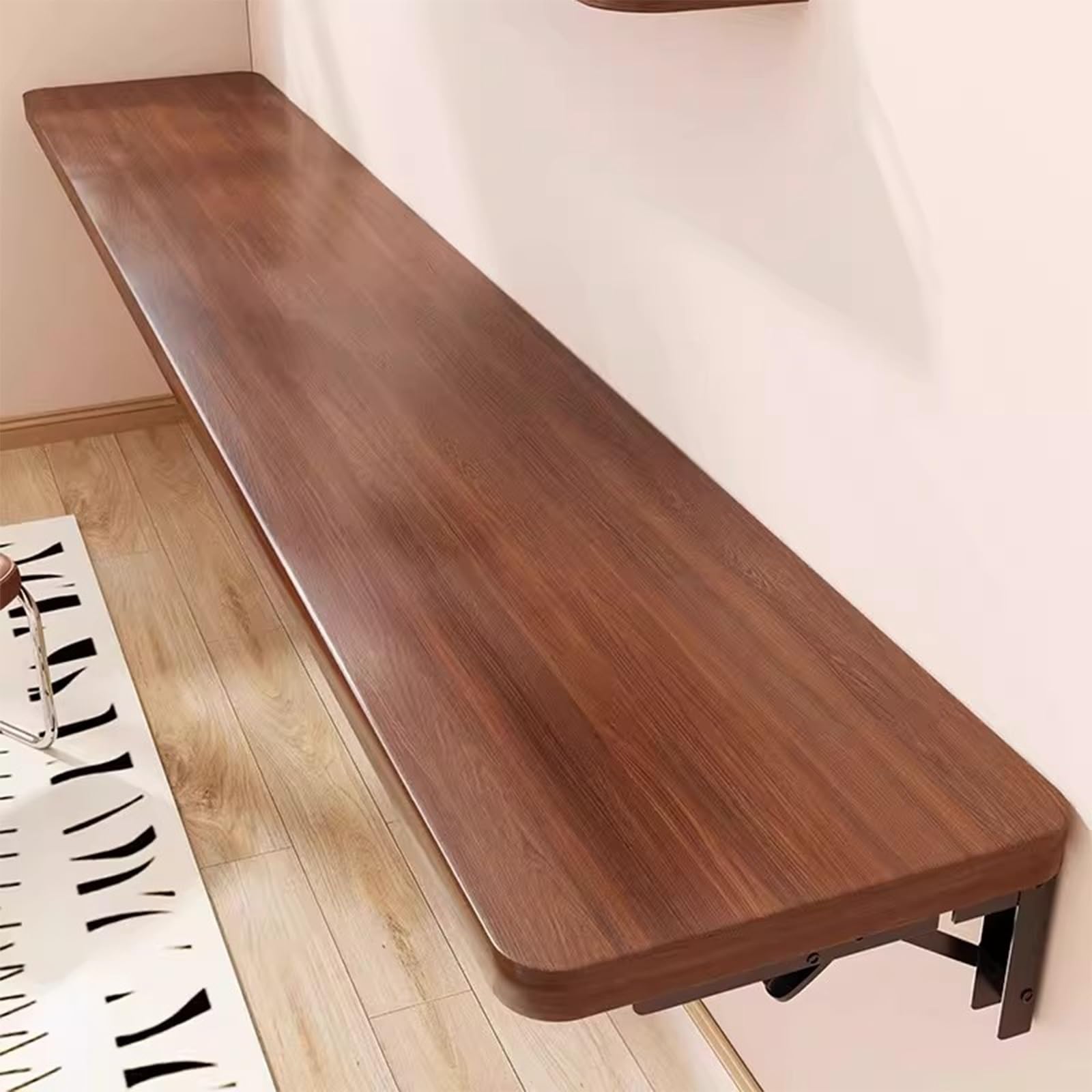Table suspendue étroite noyer 120cm créez un coin repas bistrot dans votre cuisine ou café