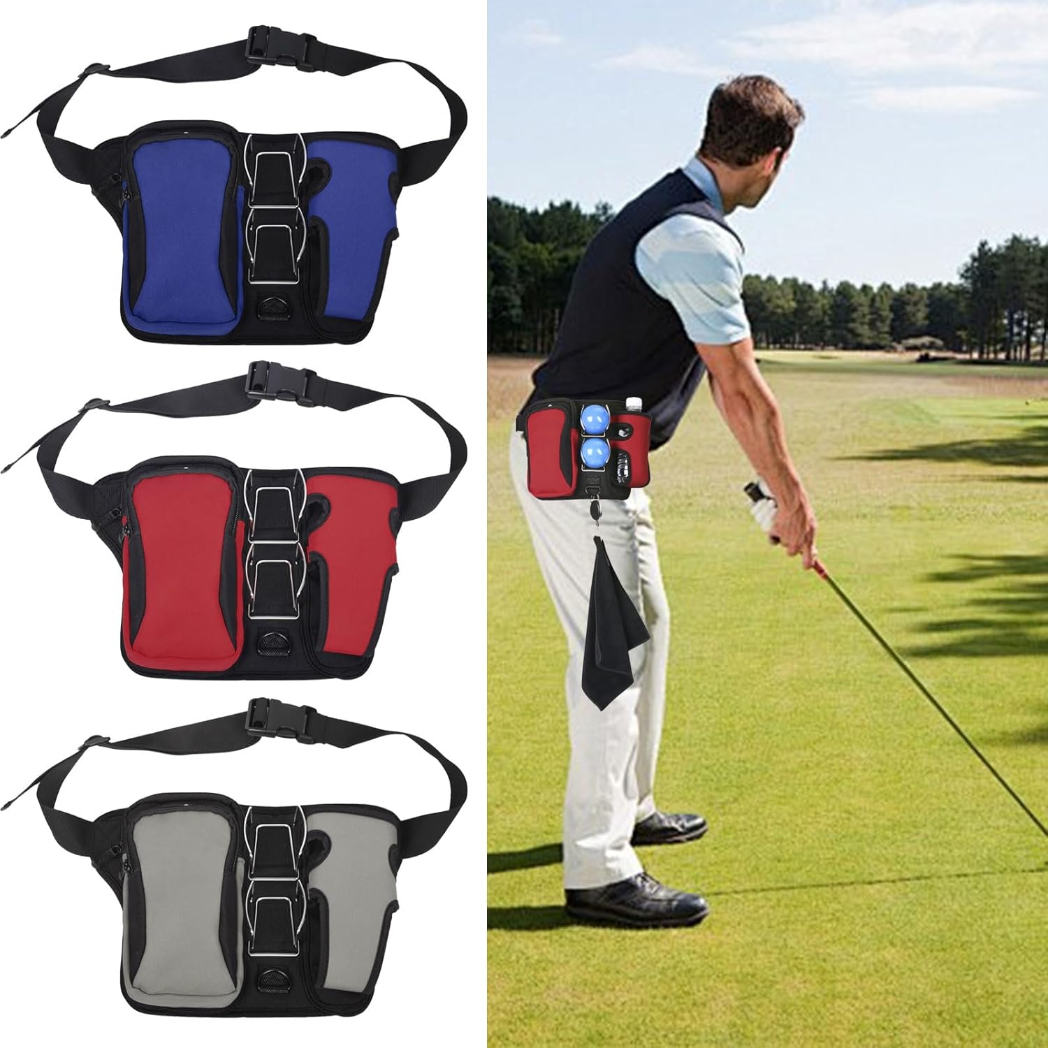 Outdoor Golf Bag Compact Storage Solution Travel Waist Pack For Hiking Biking Course Essential Organiser Golf Accessory Bag
