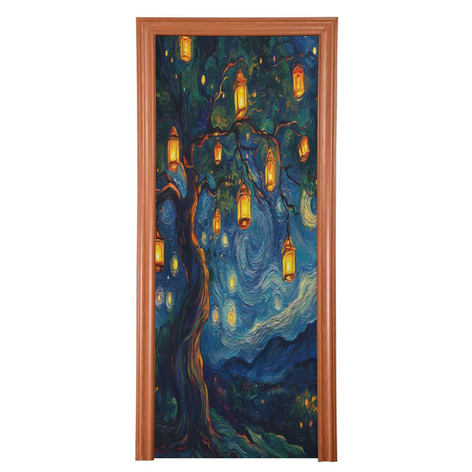 Nander A Tree Hanging Lanterns Door Cover Party Accessory,Festivals Party Supplies Door Covers Indoor Outdoor Christmas Decoration 36