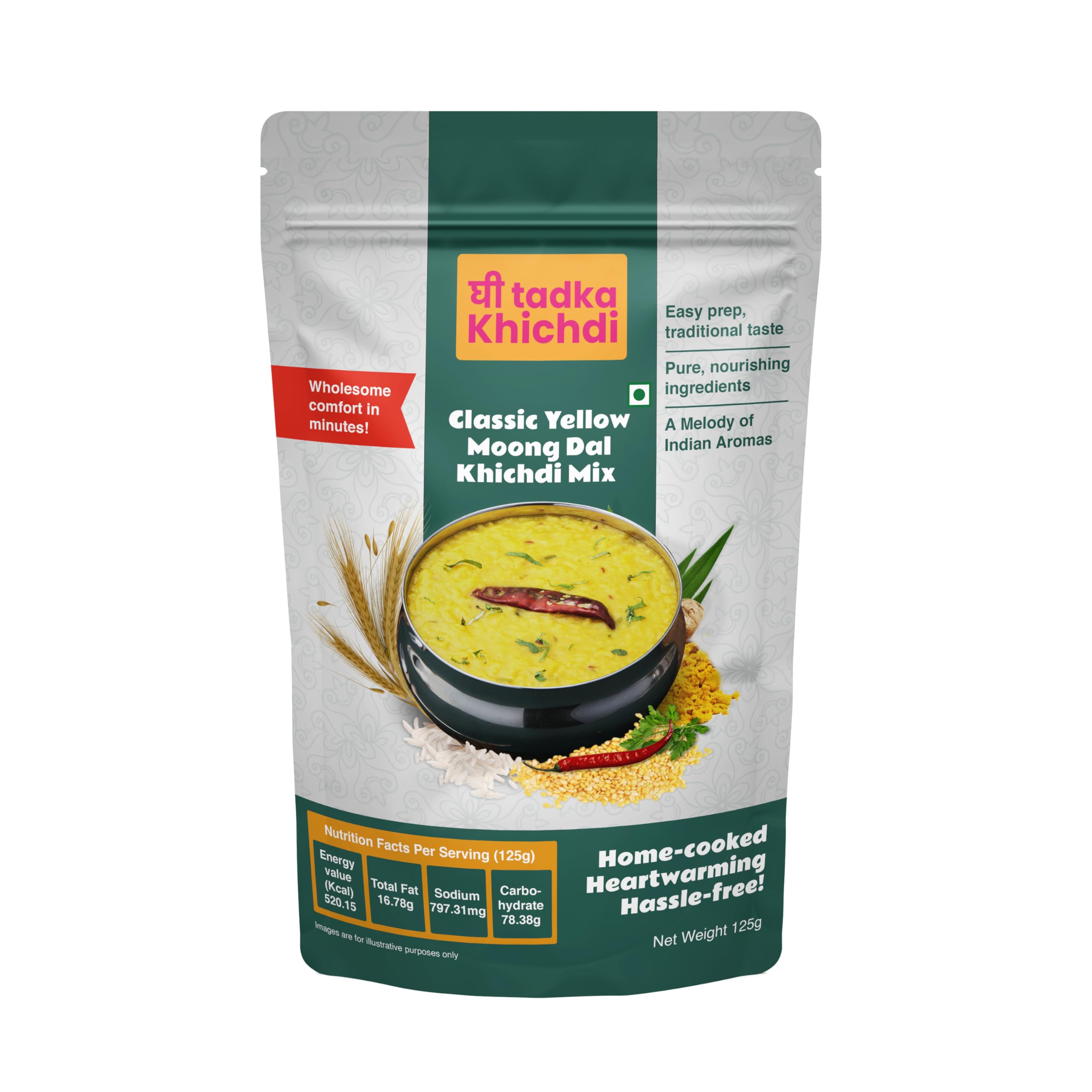 Ghee Tadka Khichdi - Classic Yellow Moong Dal Khichdi Mix - Authentic Ready to Cook Khichdi - 125g*3-375g (Pack of 3) (B0CPV6LB5B) Amazon Price History, Amazon Price Tracker