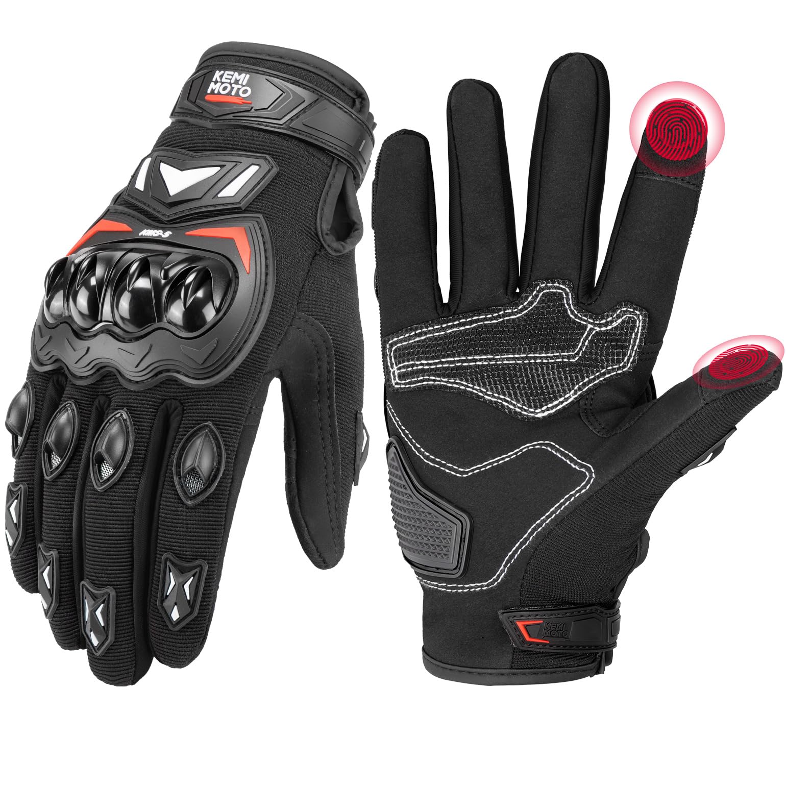 KEMIMOTO Motorcycle Gloves for Men Touchscreen Cycling Gloves for Outdoor Sports On-Road Off-Road Mountain Motorcycle Motorcross Motorbike Dirt Bike Bicycle Racing ATV UTV product thumbnail 2