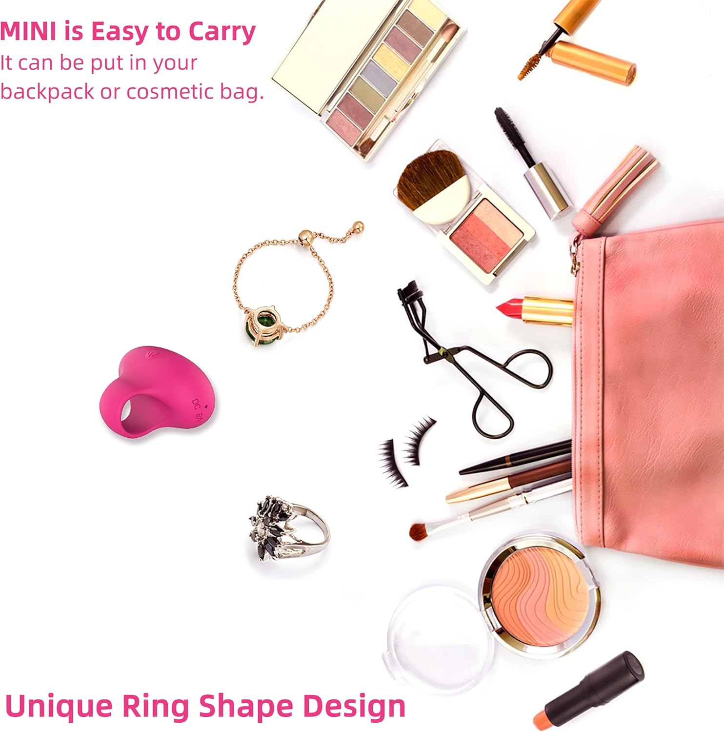 Upgrade Portable Travel Pocket Facial & Eye Massage Ball Mini-Ring Personal USB Rechargeable Massager Facial Muscles Tighten Anti-Aging Relieve Eye Dark Circles,Puffiness,Fatigue (Rose Red) - Image 6