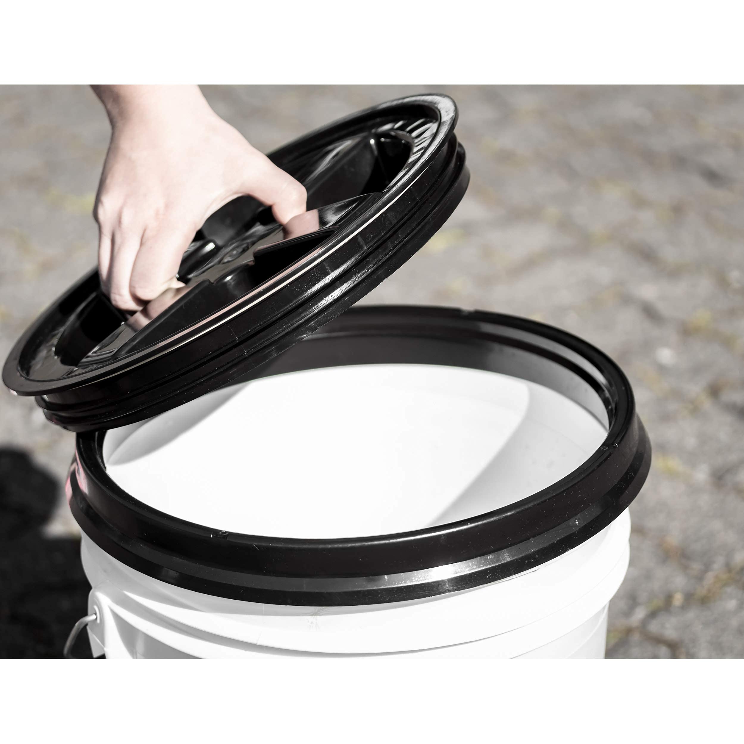 Detailmate professionelles Wasch Eimer Set: Magic Bucket Wascheimer 5 GAL (ca. 20 Liter), Gamma Seal Eimerdeckel rot, GritGuard Schmutz Einsatz rot, GritGuard Washboard rot