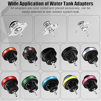 18pcs Radiator Pressure Tester Kit Water Tank Adapter Auto Coolant Vacuum Purge Head Gasket Cooling System Car Leak Tester Detector Tool