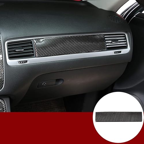 YIWANG Panel de consola central de automóvil, fibra de carbono suave, decoración de consola central de pasajeros, para Volkswagen Touareg 2016-2018