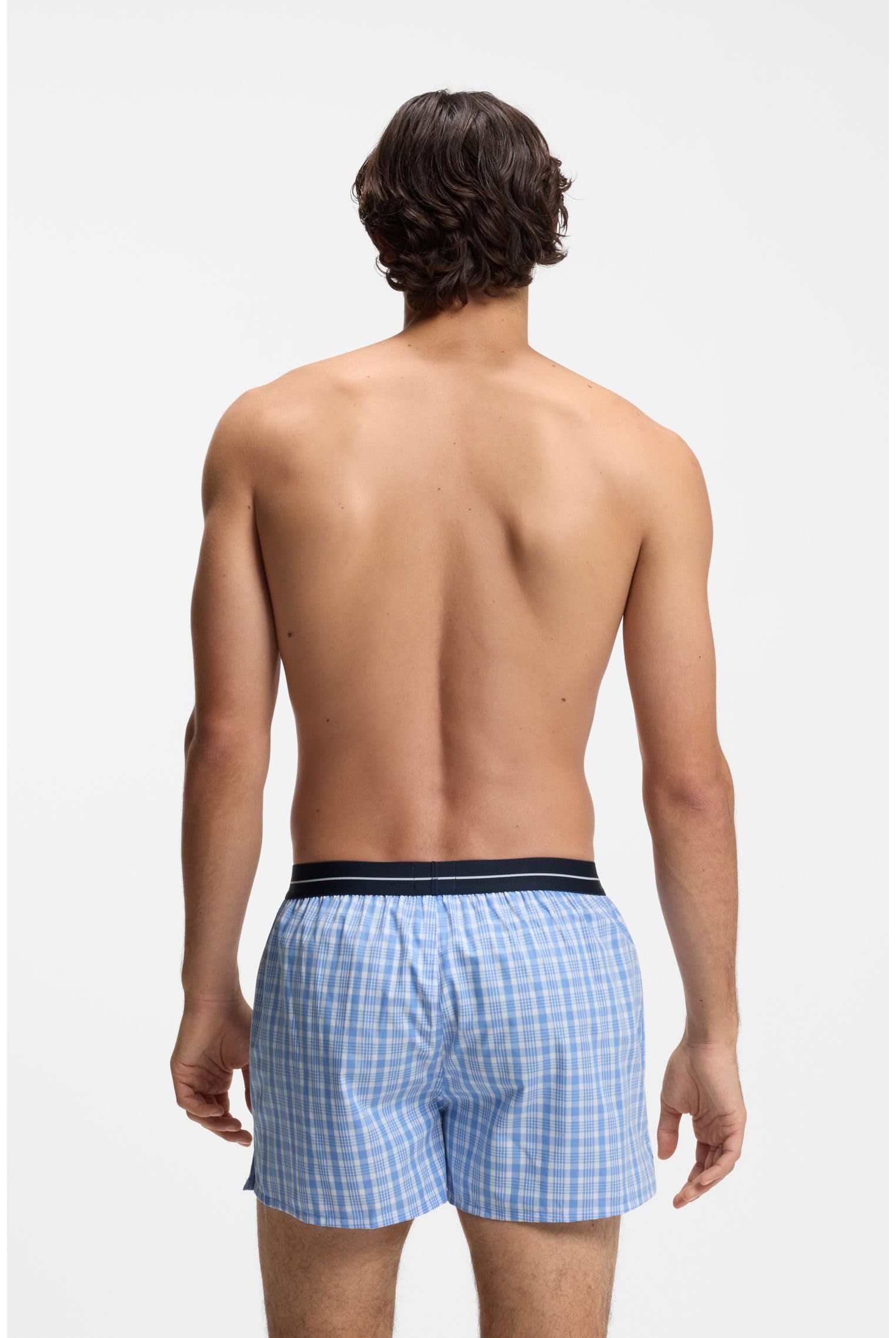 BOSS Męskie spodnie piżamowe 2P Boxer Shorts EW, New - Open Blue471, M