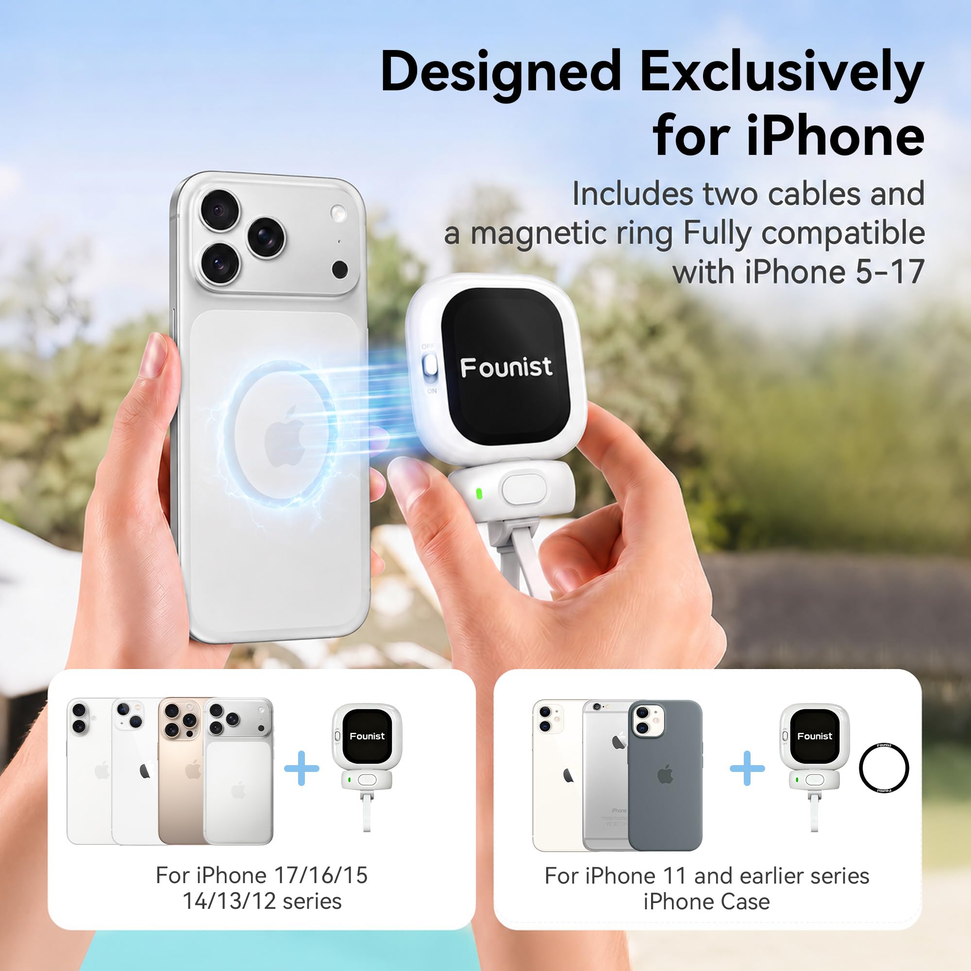 Founist Vlogmate Mini Vlog Selfie Monitor Bildschirm | Telefon Halter Clip Mount für Selfie,Vlog & Live, kompatibel mit iPhone Rückkamera, verzögerungsfrei, unterbrechungsfrei
