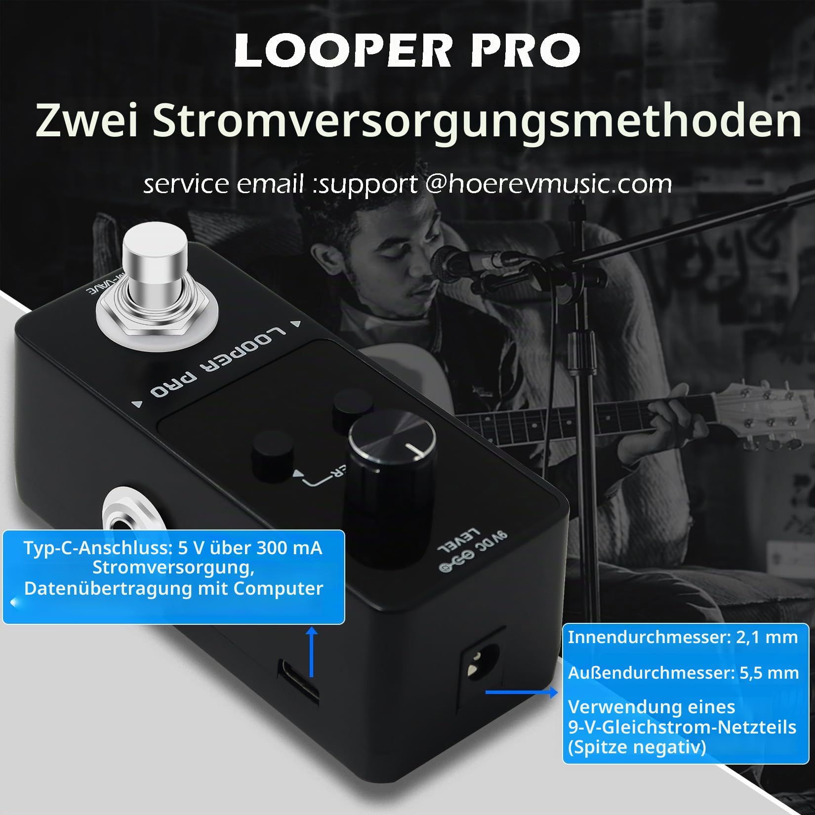 M-VAVE Loop Pedal Pro - 40 Minuten Looping Time 9 Loops Professional Guitar Looper Pedal mit Tuner für E-Gitarre One-Step Looping Unlimited Overdubs Undo Redo