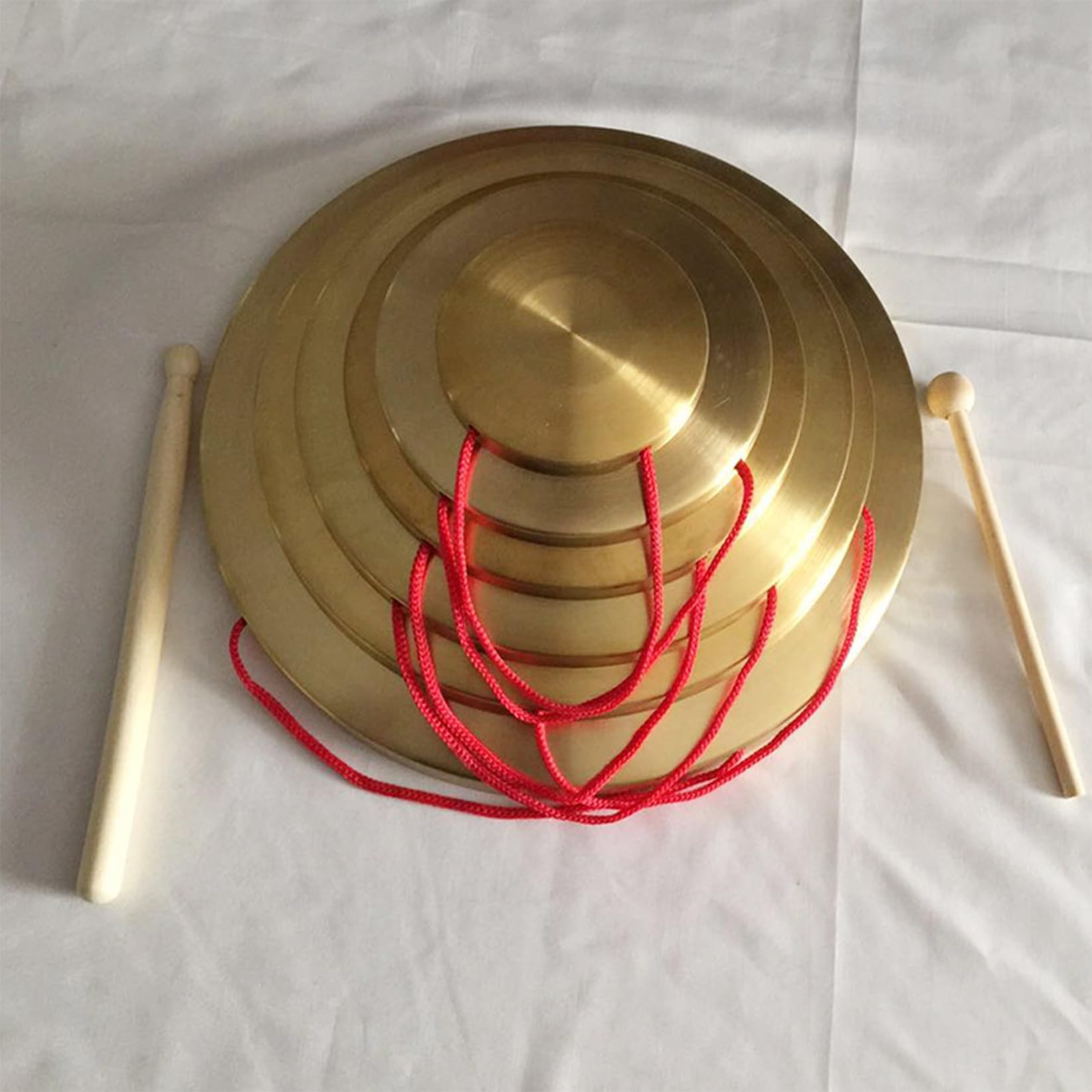 Instrumento Chino, Gong de latón Gong Chino de Bronce Feng Shui Chino Gong de latón, Instrumento de percusión Chino Gong Gong pequeño Gong de percusión Gong de Mano Latón(25cm)