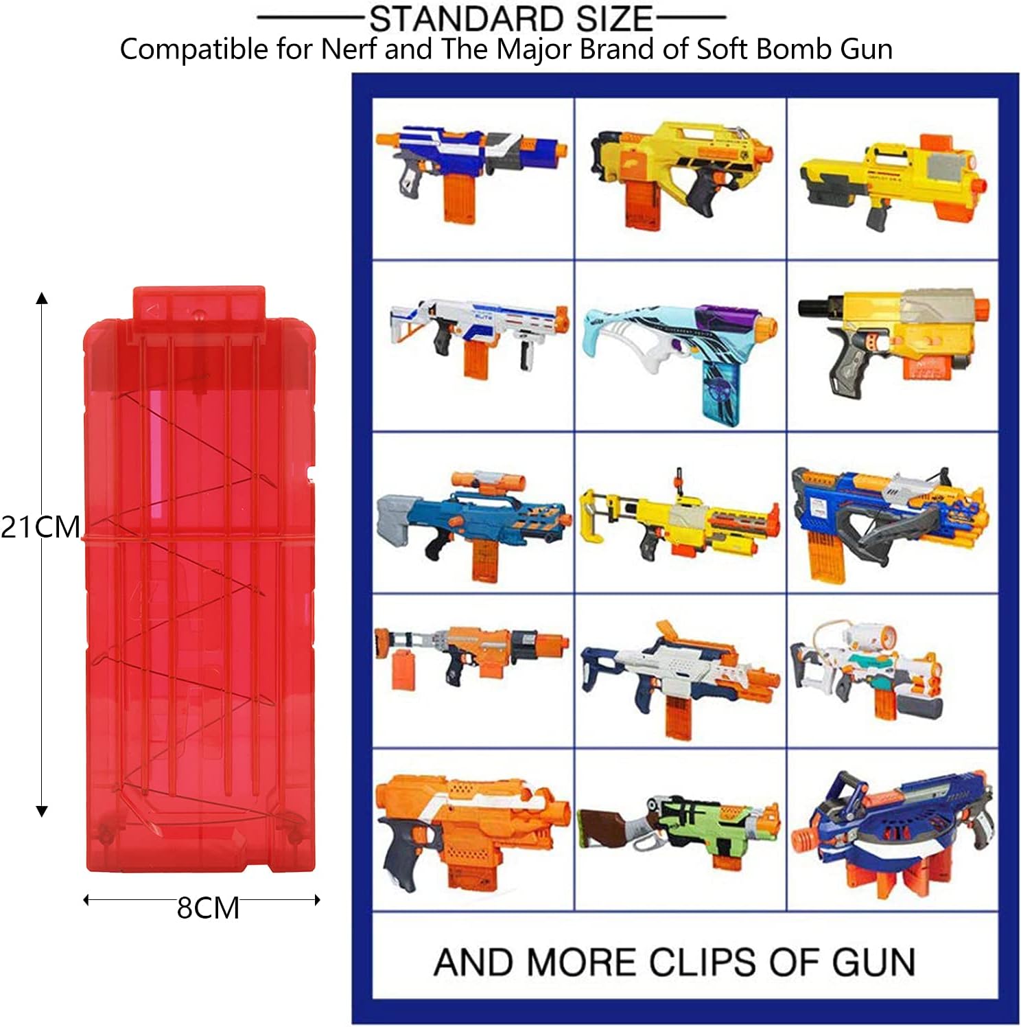 EKIND 12-Dart Clips Compatible with Nerf Elite Magazines - Quick Reload Soft Dart Ammo Clip for Nerf Toy Guns (4-Pack, Four-Color)