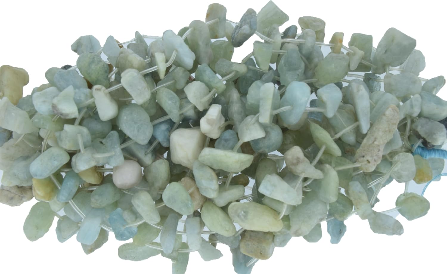 Acqua Rough Beads Natural Stone Gemstone Chips Size 5 to 7mm Loose Beads for Jewelry Making, Acqua Rough Chips, 1 Strands Each of 36" Length