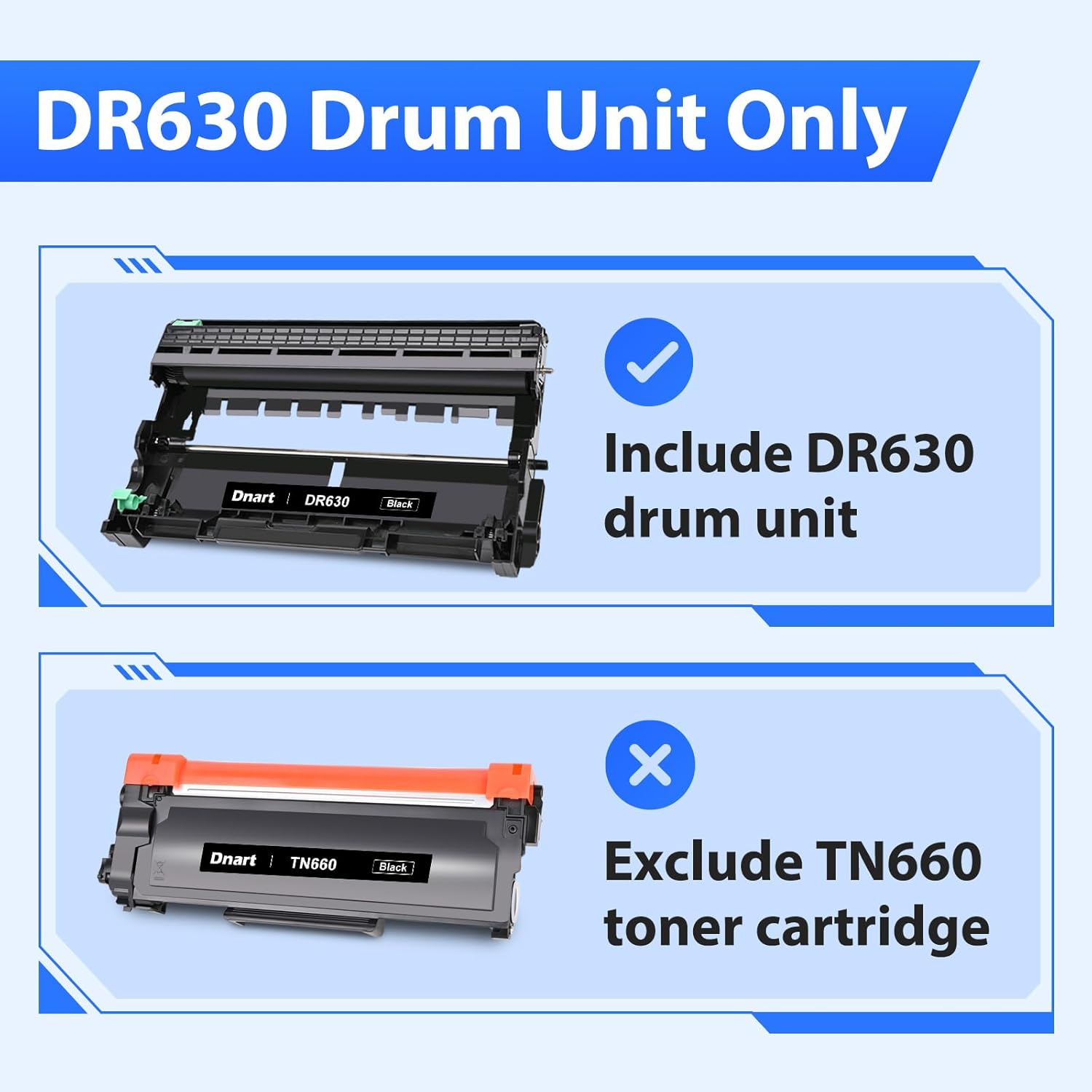 Compatible DR630 Drum Unit (Not Toner) Replacement for Brother DR630 DR-630 for HL-L2300D HL-L2380DW MFC-L2700DW MFC-L2740DW DCP-L2540DW Printer (1 Pack)
