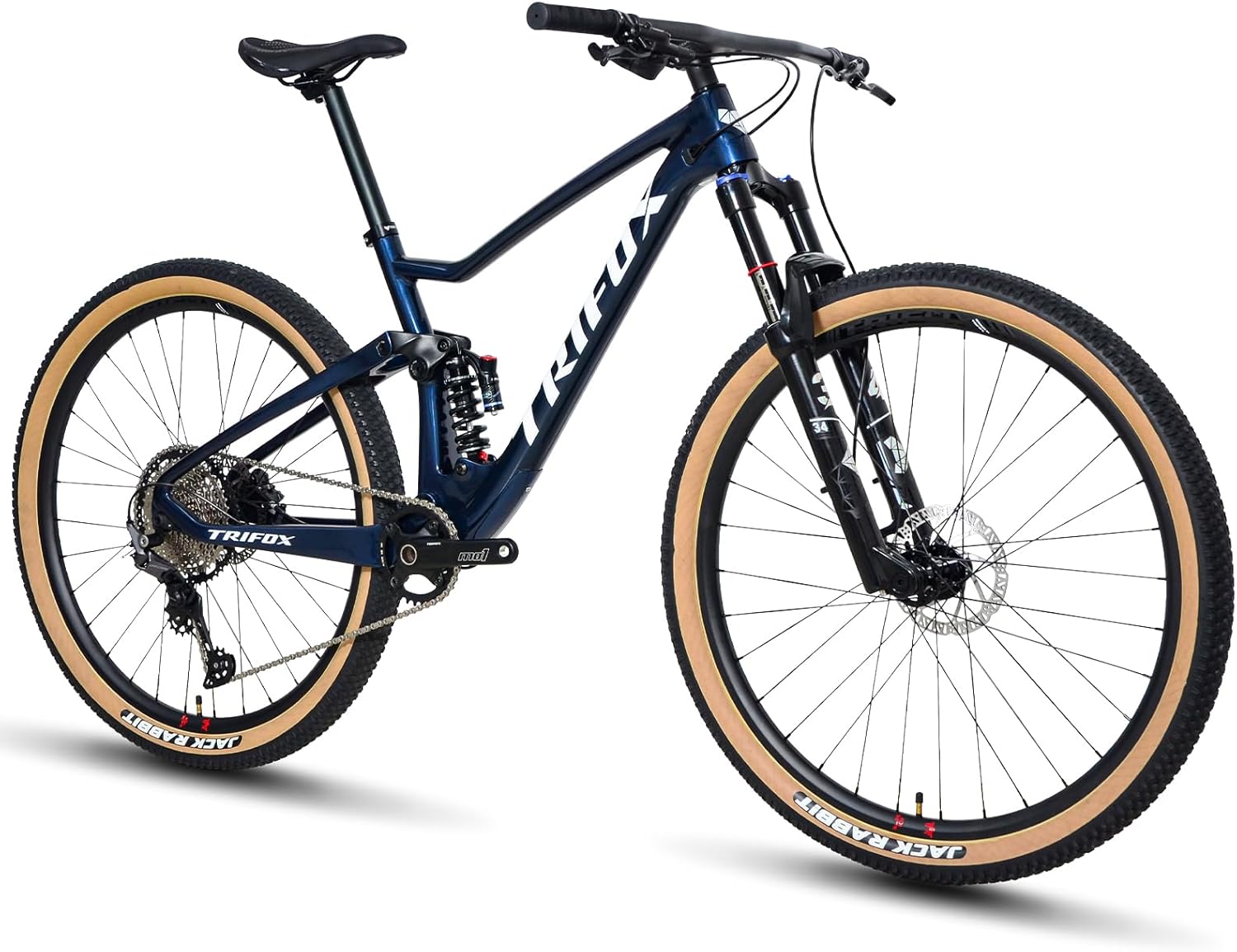 Carbon Full Suspension Mountain Bike,29er Carbon Fiber Mountain Bike with Shimano M6100 Deore Groupset 12-Speed,Carbon Frame Integrated HandleBar,Superlight Air Suspension Fork 140mmTravel,Rear Shock