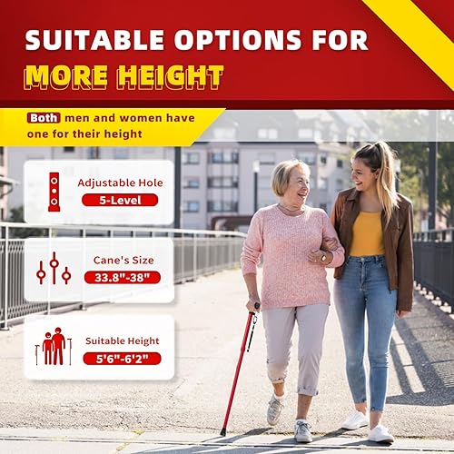 Miniatura 10 de BigAlex Bastón plegable ajustable de diseñador para hombres y mujeres, con mango de agarre suave, portátil, con correa