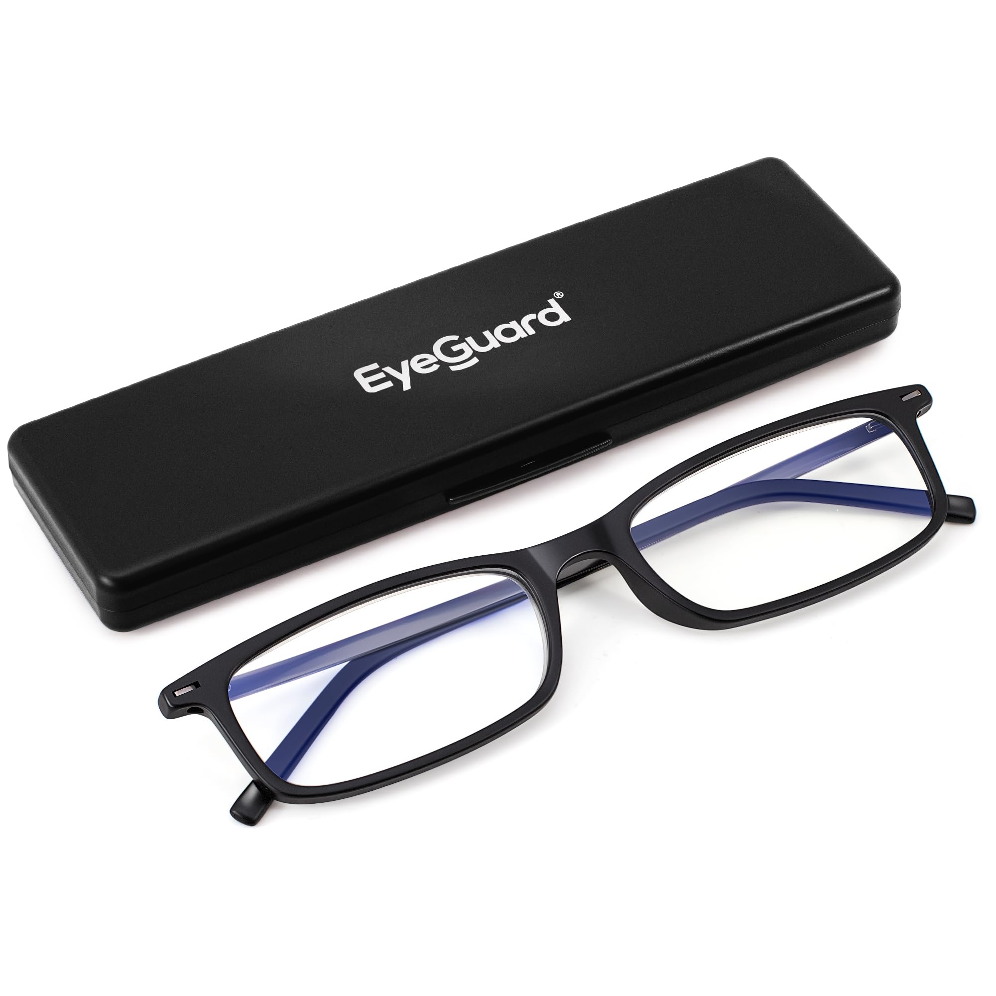 EYEGUARD Thin Lightweight Blue Light Reading Glasses with Portable Case Slim Mini Pocket Compact Small Readers for Women