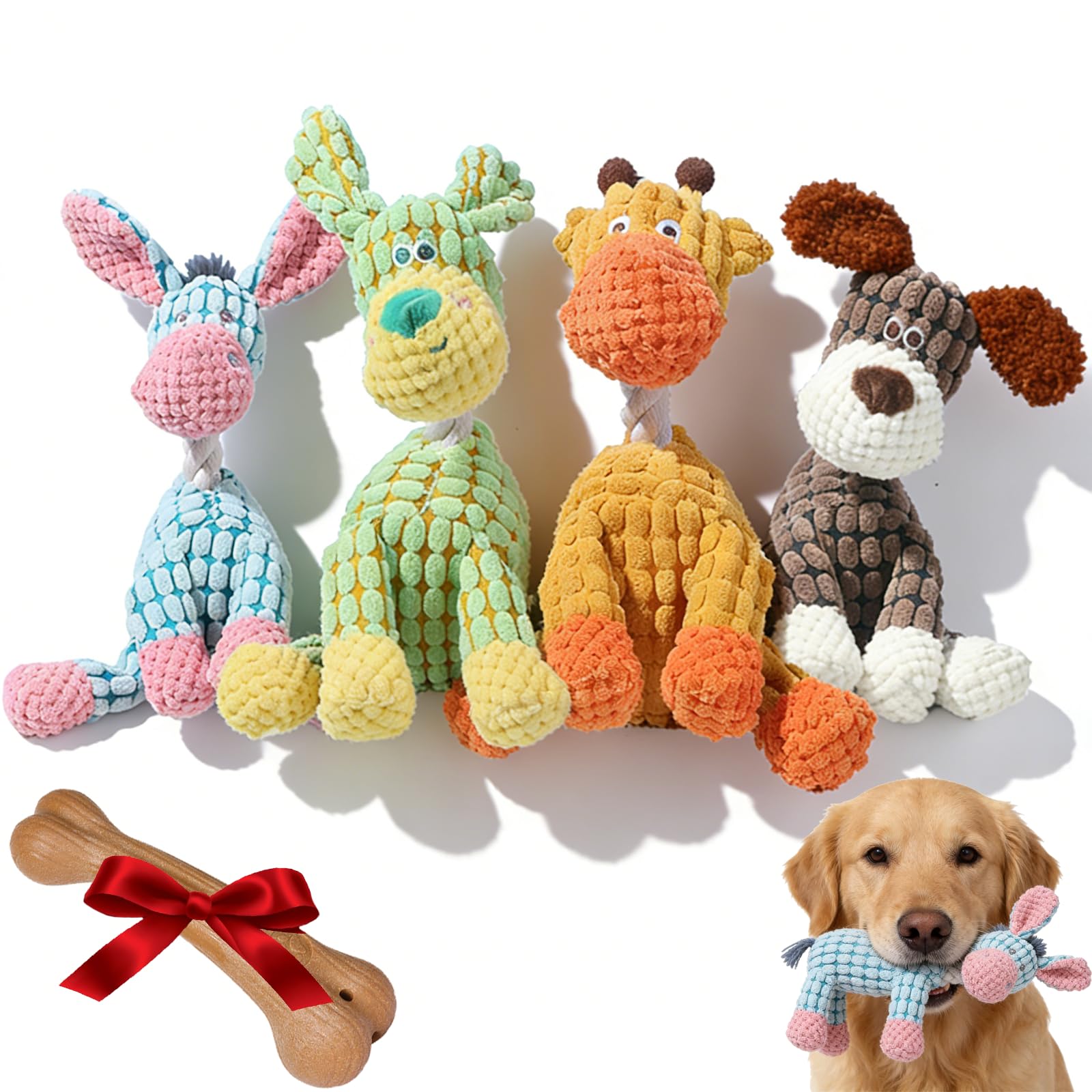 KKLCPPI Indestructible Dog Toy - 2026 New Durable Stuffed Squeaky Dog Chew Toys Dogs Plush Toy for Aggressive
