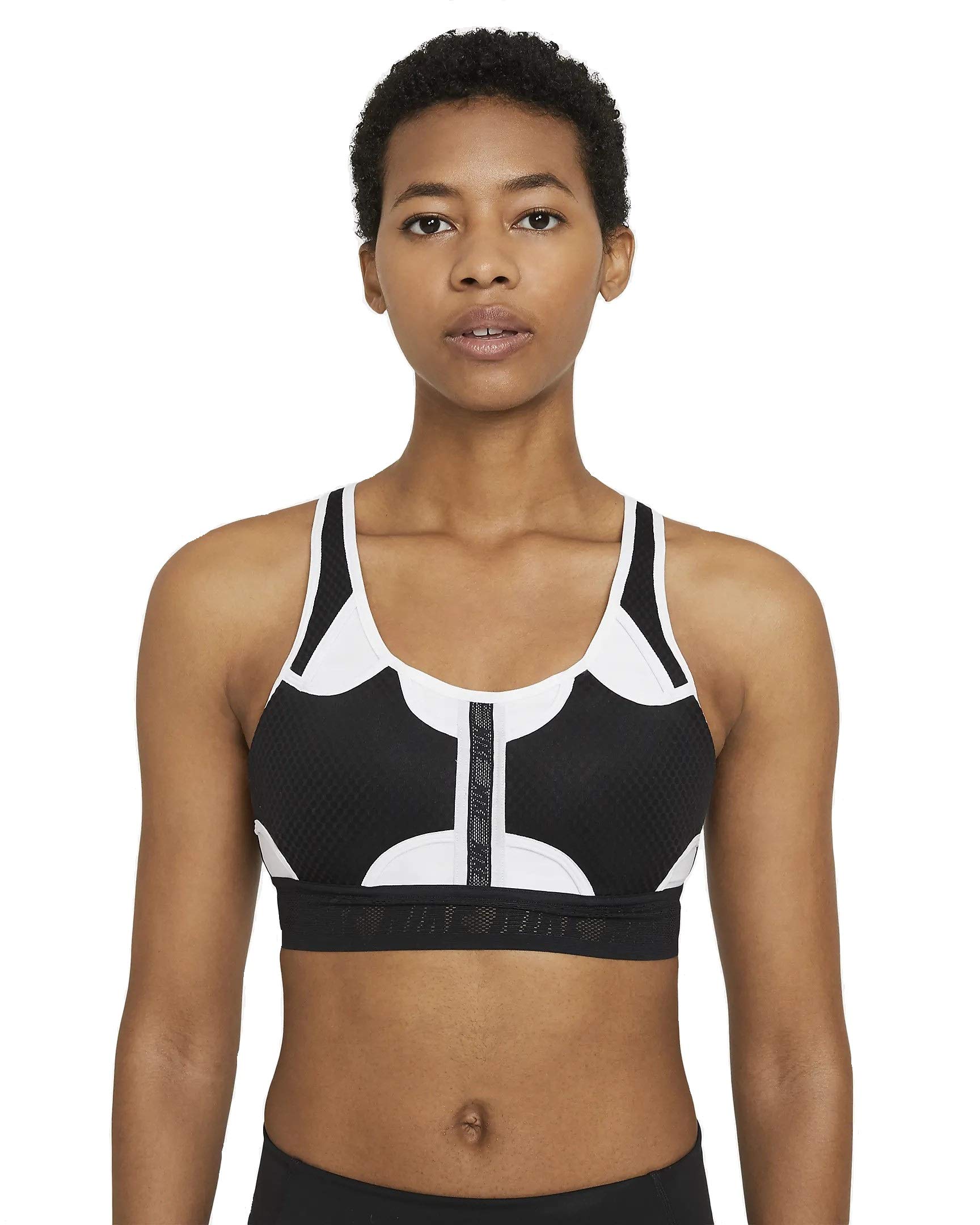 Nike CZ4439-010 Swoosh ULTRABREATHE Bra Sports Bra Womens Black/White/(White) L