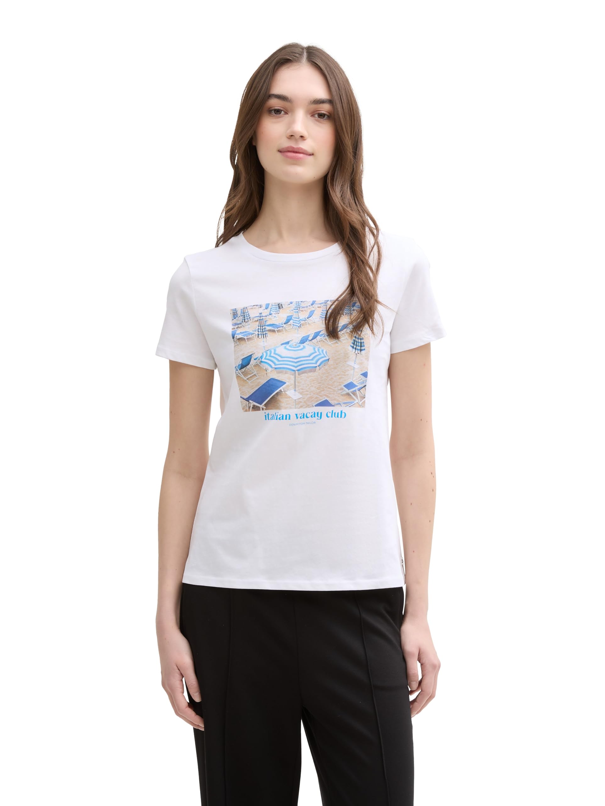 TOM TAILOR Denim Women's 1046557 T-Shirt, 20000-White, S
