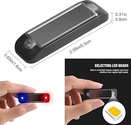 Miniatura 2 de WONFAST - Paquete de 2 lámparas solares de advertencia, impermeables, mini LED, luz estroboscópica para automóvil, luz estroboscópica de seguridad