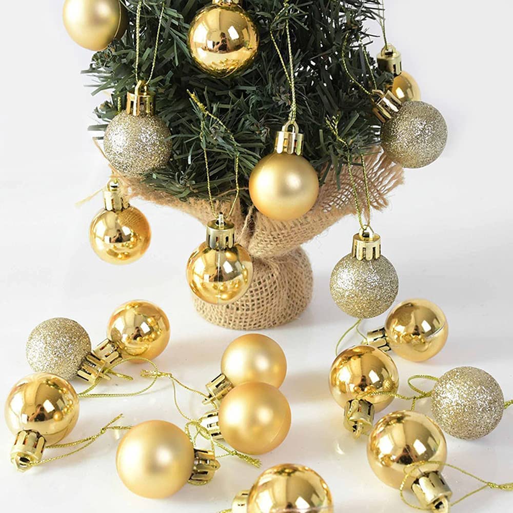VR Creatives 24pcs Small Golden Balls Christmas Tree Xmas Tree Decoration Hanging Ornaments Christmas Decoration Items Christmas Xmas Tree Decor 3 CM VR Creatives 24pcs Small Golden Balls Christmas Tree Xmas Tree Decoration Hanging Ornaments Christmas Decoration Items Christmas Xmas Tree Decor 3 CM